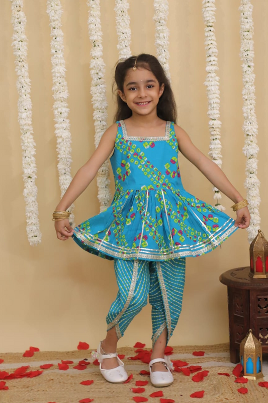 SLEEVELESS PEPLUM TOP WITH DHOTI