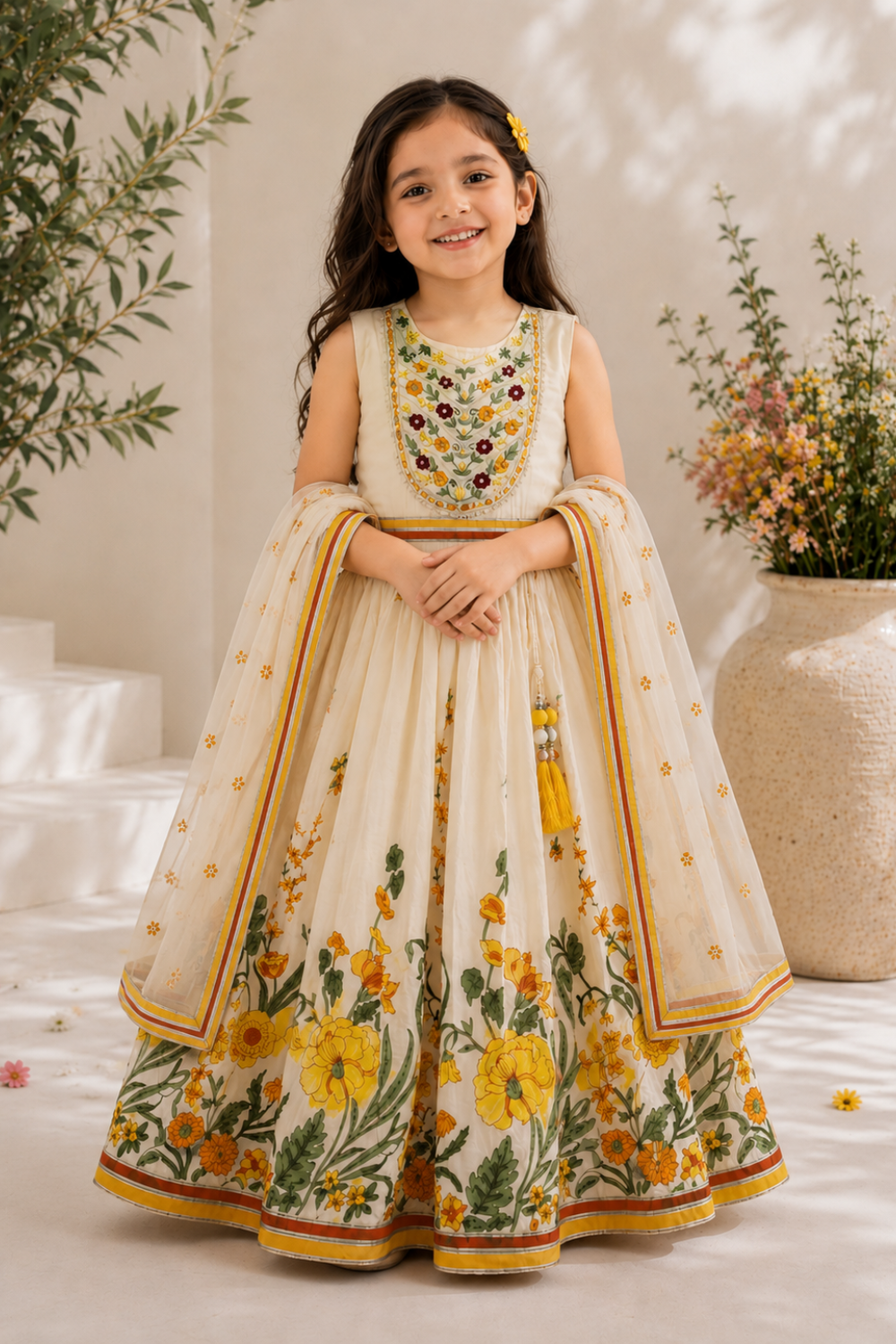 MAL COTTON WHITE LEHNGA