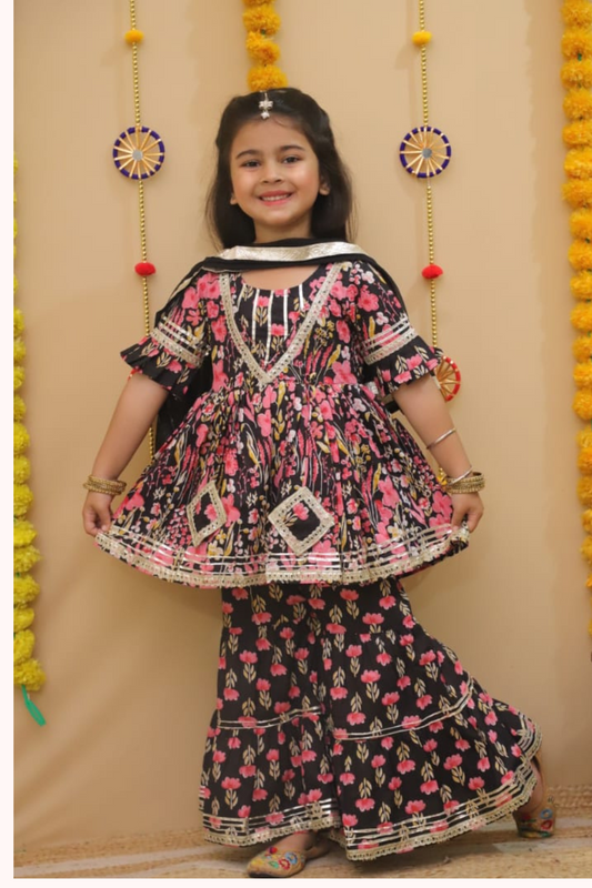 SHORT PEPLUM SHARARA WITH DUPATTA