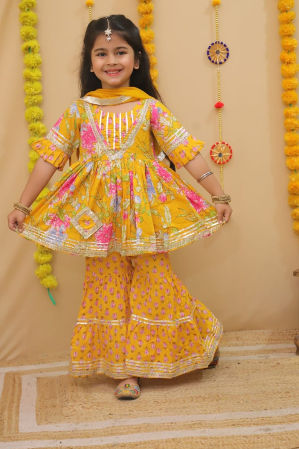 SHORT PEPLUM SHARARA WITH DUPATTA