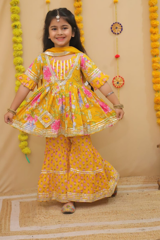 SHORT PEPLUM SHARARA WITH DUPATTA