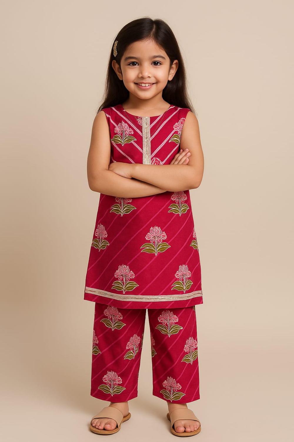 CASUAL SLEEVELESS KURTI PANT