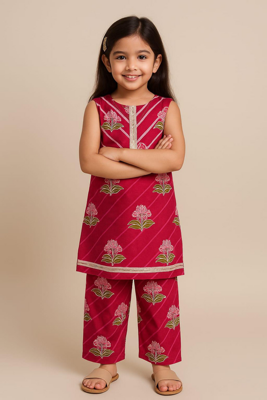 CASUAL SLEEVELESS KURTI PANT