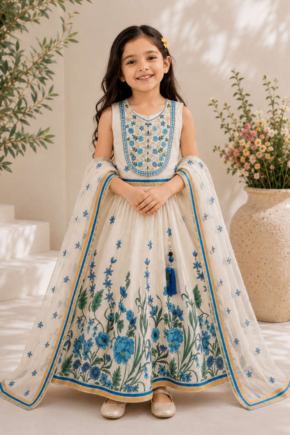 MAL COTTON WHITE LEHNGA